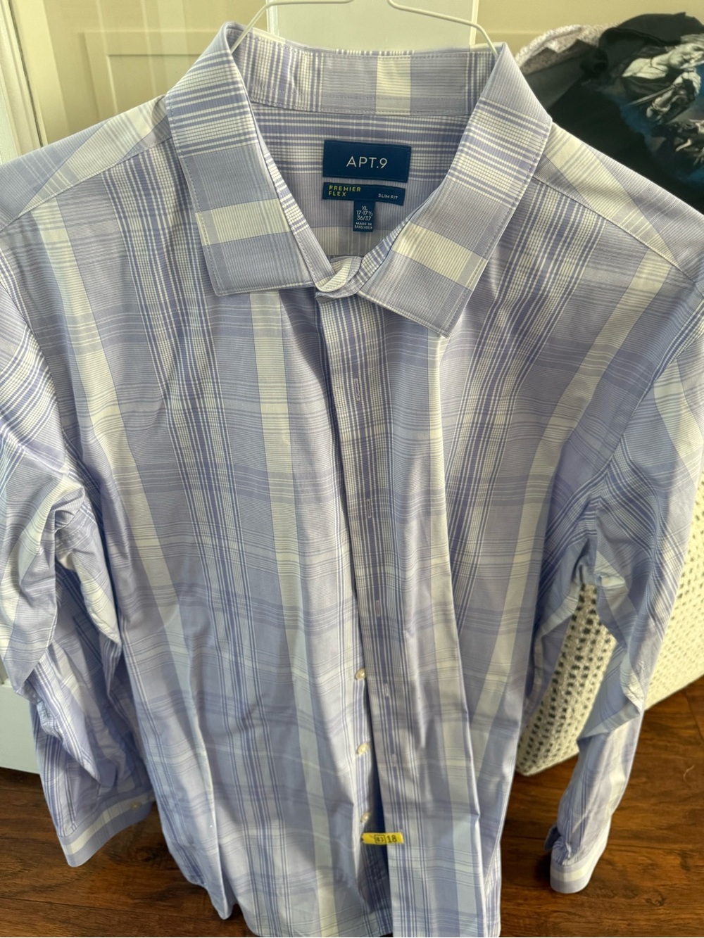 Apt. 9 Light Blue and White Plaid Dress Shirt